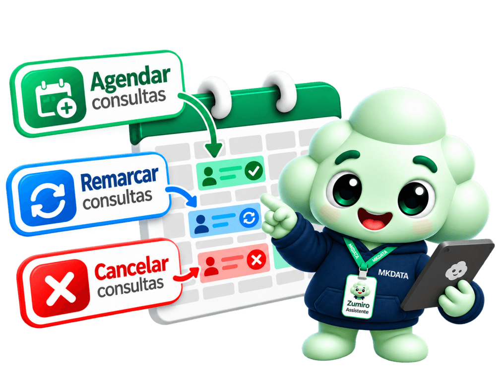 IA Zumiro realizando agendamentos, remarcações e cancelamentos de consultas